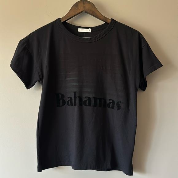 rag & bone Tops - GUC RAG & BONE BAHAMAS BURNOUT VINTAGE CREW TEE SIZE XS BLACK